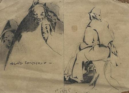 Art work by Sever Sospizio Figure - charcoal paper 